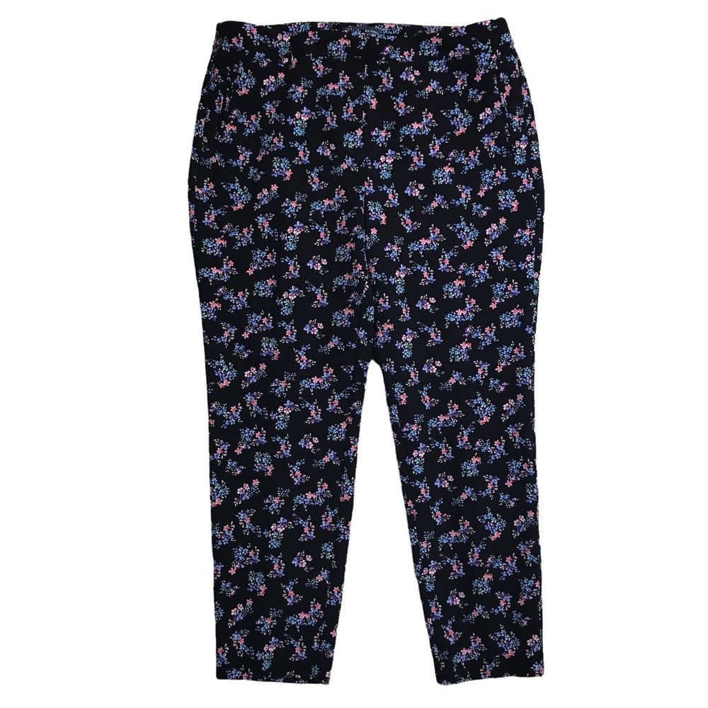 Adrianna Papell Women Printed Kate Fit Pants Floral Print Sz 14 Capri Short NWOT